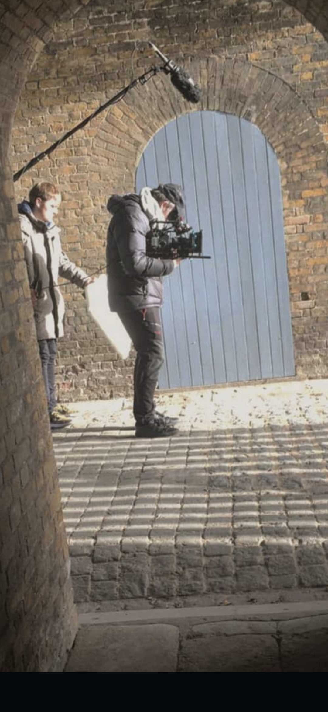 James Ian Gray on location with a cinema camera